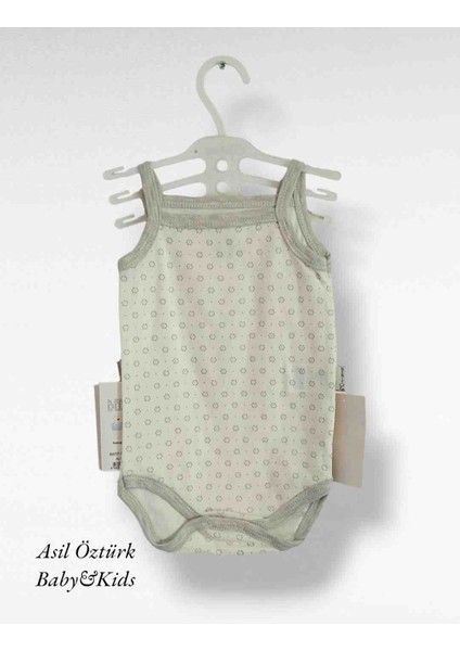 Kız Bebek 3'lü Askılı Body Gri Ekru Renk Sim Detaylı Çıtçıtlı Zıbın modelleri