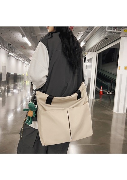 Su Geçirmez Çanta Büyük Kapasiteli Naylon Çanta Kadın Crossbody Kore Tarzı Öğrenci Japon Omuz Çantası Okul Çantası Kolej Tarzı (Yurt Dışından)