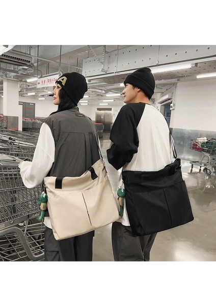 Su Geçirmez Çanta Büyük Kapasiteli Naylon Çanta Kadın Crossbody Kore Tarzı Öğrenci Japon Omuz Çantası Okul Çantası Kolej Tarzı (Yurt Dışından)