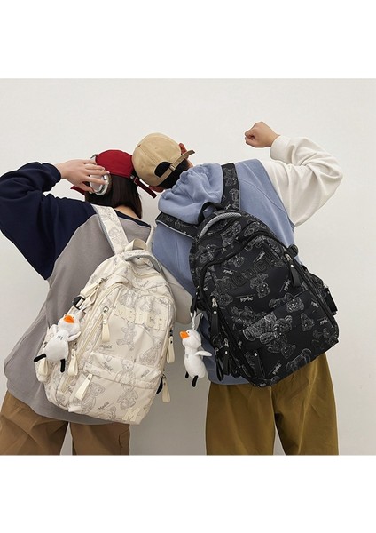 Bayan Ortaokul Öğrencileri Için Yeni Okul Çantası, Basit Baskılı Büyük Kapasiteli Sırt Çantası, Yeni Moda Üniversite Öğrencisi Bilgisayar Çantası (Yurt Dışından) modelleri