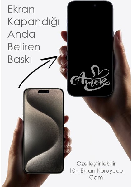 MoonStar Screen Protection Amor Baskılı Iphone Uyumlu Ekran Korucu Cam