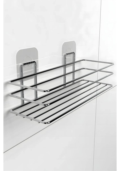 Yapışkanlı Kolay Monte Banyo Köşeliği Krom