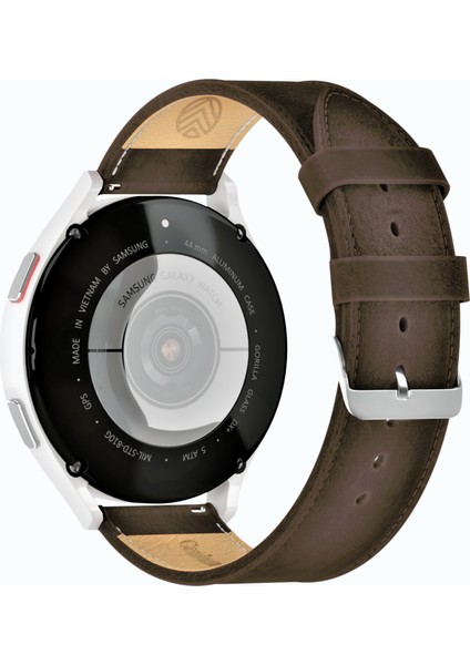 Samsung Galaxy Watch 4 /5 / 6 / 7 Watch 6 Classic 40MM 43MM 44MM 47MM Watch 5 / Watch 5 Pro 40 44 45 Watch 4 40 42 44 46MM 20MM Deri Kordon Kahverengi