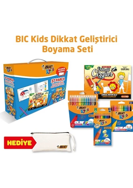 37 Parça Dikkat Geliştirici Boyama Seti-10'lu Evolution Kalem Kutusu Hediyeli!