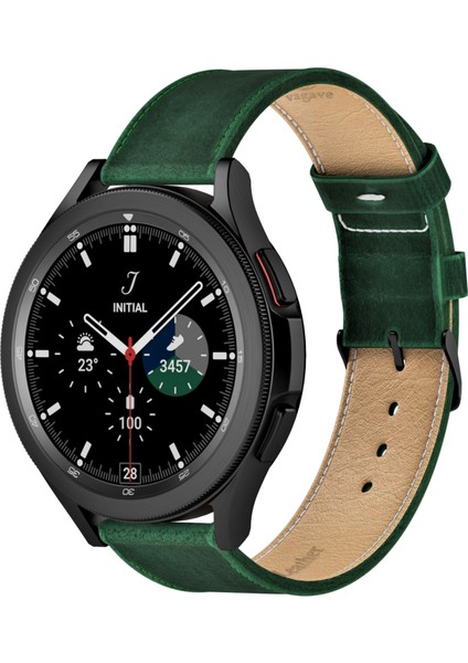Samsung Galaxy Watch Kordon Watch 7 6 5 4 / Pro Watch 6 Classic 40MM 43MM 44MM 47MM Watch 5 / Watch 5 Pro 40 44 45 Watch 4 40 42 44 46MM 20MM Yeşil Deri Kordon
