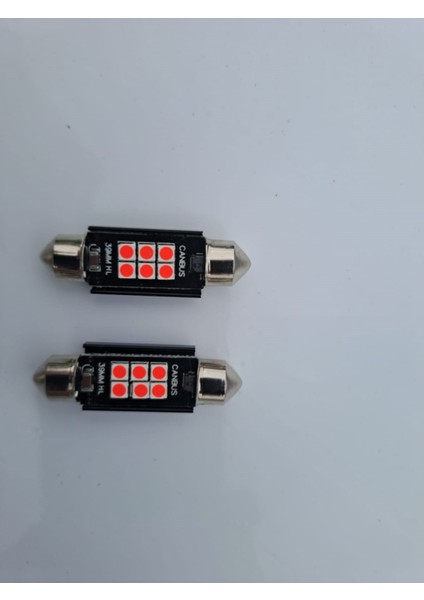 39MM 6 LED Sofit Ampul Kırmızı  Plaka Bagaj Tavan Aydınlatma