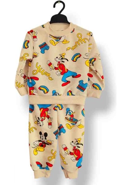 Kız Erkek Bebek Çocuk Unisex Alt Üst Takım Mevsimlik Eşofman Pijama Takımı