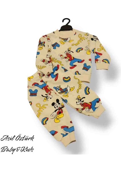 Kız Erkek Bebek Çocuk Unisex Alt Üst Takım Mevsimlik Eşofman Pijama Takımı