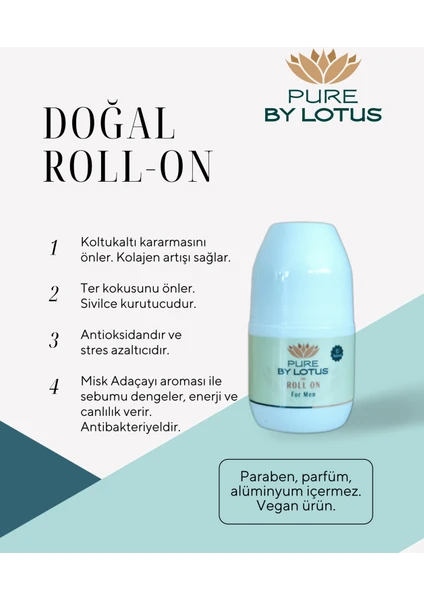 Pure By Lotus Doğal Roll-On Erkek 50 ml