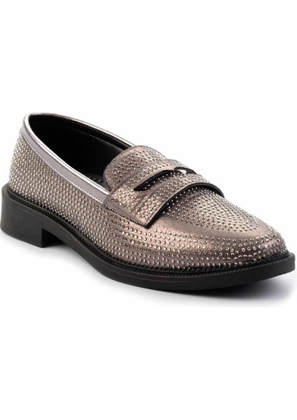 Platin Taşlı Kadın Loafer Ayakkabı K01003666636 fiyatları