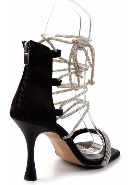 Siyah Saten Kadın Abiye Ayakkabı K01687241038 modelleri