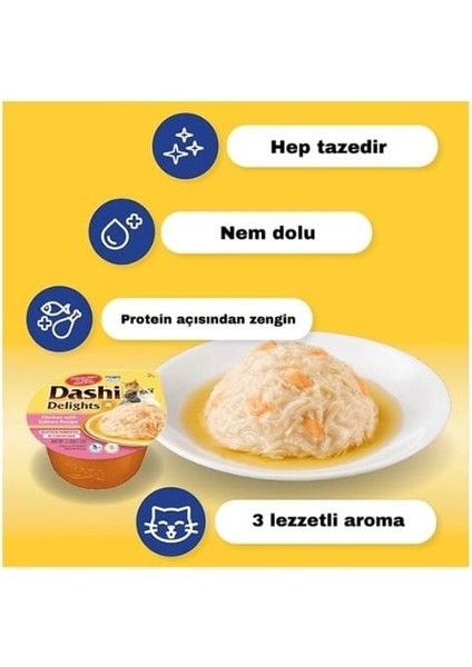 Ciao Dashi Delights Tavuklu Ton ve Somon Balıklı Kedi Çorbası 70 gr