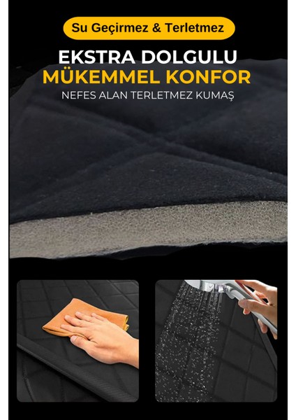 Su Geçirmez & Terletmez Sırtlı Oto Koltuk Minder Seti-Koltuk Koruma Kılıfı (Full Set)-Gri fırsatları