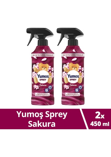 Sprey Yıkanması Zor Eşyalar Için Giysi Spreyi Sakura 450 ml x 2 Adet