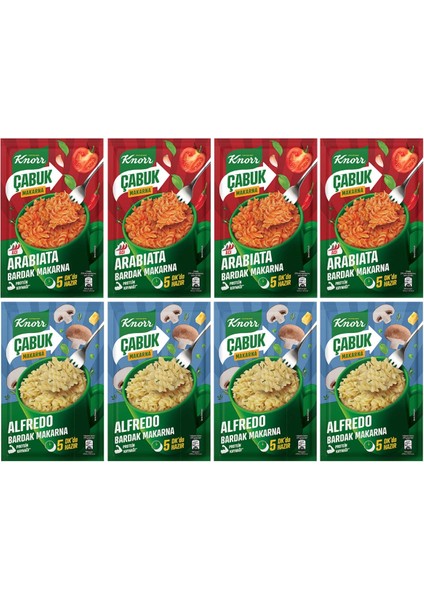 Çabuk Bardak Makarna Alfredo 48g x4 + Arabiata 48g x4