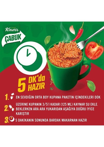 Çabuk Bardak Makarna Alfredo 48g x4 + Arabiata 48g x4