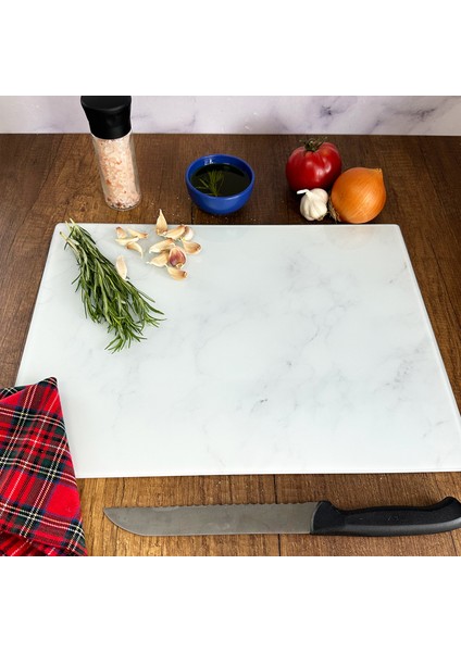 Klasik Mermer Desenli | Cam Kesme Tahtası - Cam Kesme Tablası | fiyatları