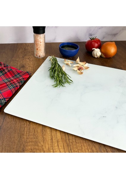 Klasik Mermer Desenli | Cam Kesme Tahtası - Cam Kesme Tablası | modelleri