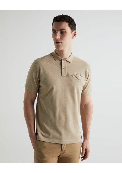 Erkek Bej Regular Fit Logolu Polo 2062025.270