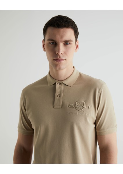 Erkek Bej Regular Fit Logolu Polo 2062025.270 fırsatları