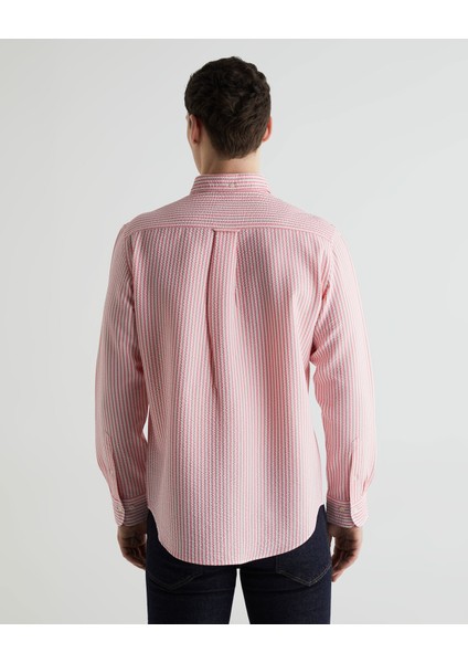 Erkek Pembe Regular Fit Klasik Yaka Çizgili Gömlek 3824157T.662 fiyatları