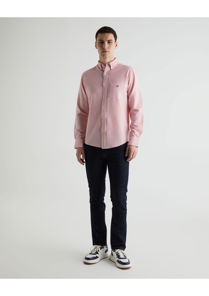 Erkek Pembe Regular Fit Klasik Yaka Çizgili Gömlek 3824157T.662 modelleri