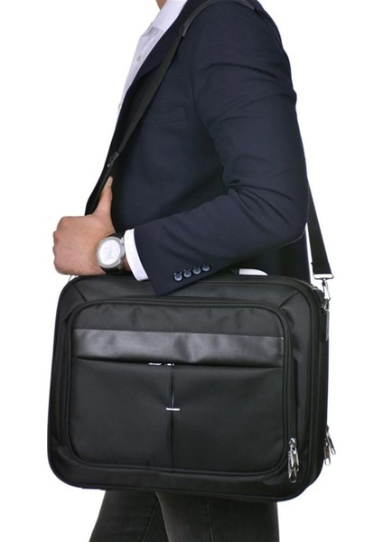 Laptop Çantası Evrak Laptop Notebook Tablet Mümessil Çantası 17 Inç Lüks Kasalı 6 Bölmeli Omuz Askılı Çanta 47X37X10 Siyah fiyatları