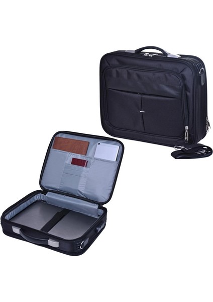 Laptop Çantası Evrak Laptop Notebook Tablet Mümessil Çantası 17 Inç Lüks Kasalı 6 Bölmeli Omuz Askılı Çanta 47X37X10 Siyah fırsatları