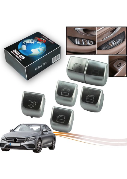Mercedes E Class W213 2016-... Için Sürücü Yolcu Bagaj Cam Düğmesi Seti
