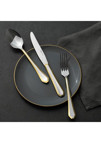 Riva Gold 18 Parça Çelik 6 Kişilik Çatal Kaşık Bıçak Seti