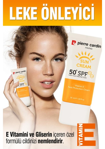 Yüksek Uv Korumalı Koyu Leke Önleyici Spf 50 Güneş Kremi Yüz ve Tüm Vücut 50 ml