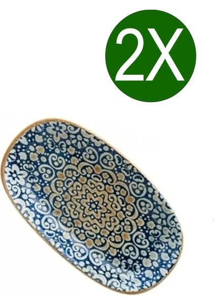 Porselen Alhambra Serisi 2'li 15 cm Oval Tabak