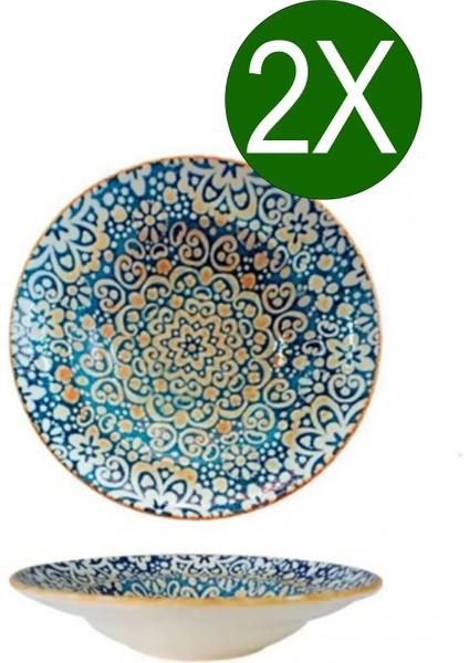Porselen Alhambra Serisi 2'li Çukur Salata Tabağı Seti