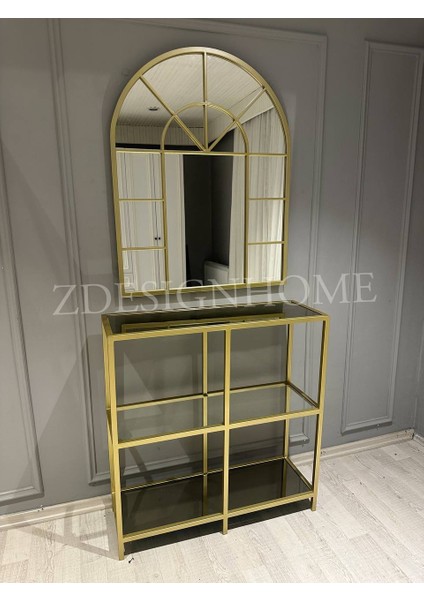 80X100 cm Kafes Ayna, 90X30X95 cm Dresuar Gold Z02