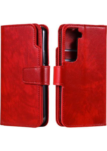 Samsung Galaxy S22 Artı Kickstand Manyetik Pu Deri Cüzdan 9 (Yurt Dışından)