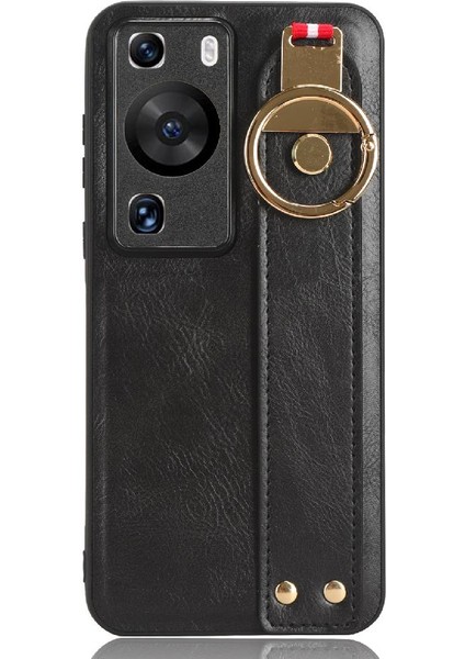 Huawei P60 Pro Bilek Kayışı Uyumluluk Premium Pu Deri Için Kılıf (Yurt Dışından)