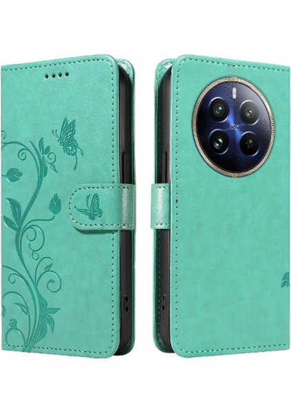 Realme 12 Pro Artı Kabartmalı Kelebek Cüzdan Telefon Kılıfı Için Flip Case ve (Yurt Dışından)