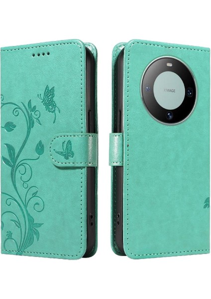 Huawei Mate 60 Için Flip Case El Kayışı Cüzdan ile Deri (Yurt Dışından)