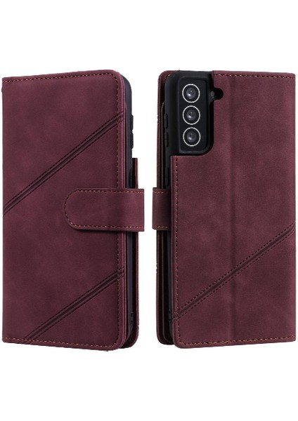 Samsung Galaxy S21 Artı Manyetik Kart Tutucu Kickstand Cüzdan Pu (Yurt Dışından)