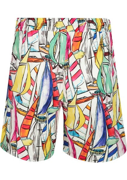 Erkek Deniz Havuz Şortu Desenli Barry S279 Beyaz fiyatları