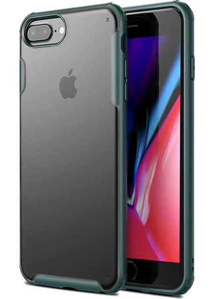 Apple iPhone 8 Plus Kılıf Kenarı Darbeye Dayanıklı Arka Sert P.c Telefon Kılıfı