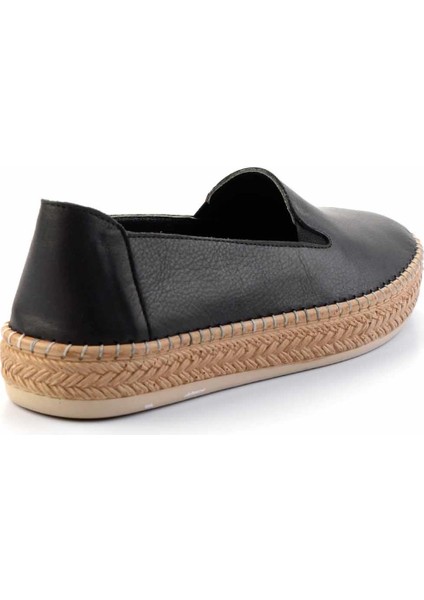 Siyah Hakiki Deri Kadın Espadril K01281020003 modelleri