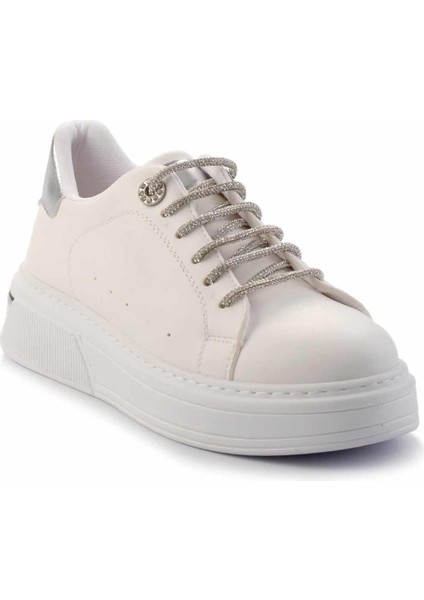 Beyaz Metalik Lame Kadın Sneaker K01377023509 fiyatları