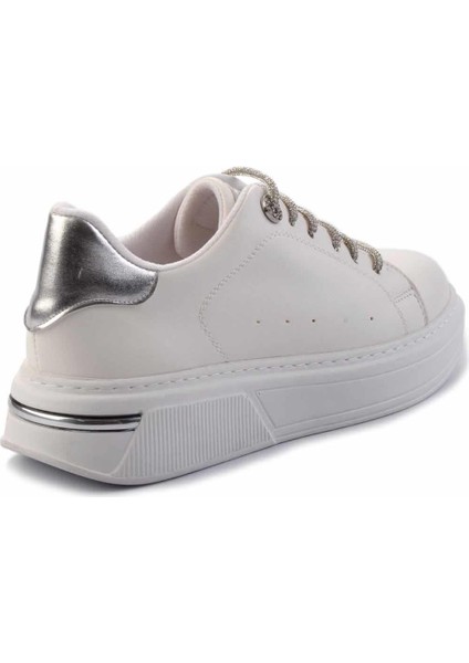 Beyaz Metalik Lame Kadın Sneaker K01377023509 modelleri