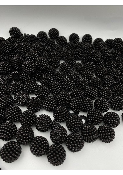Parçalı BÖĞÜRTLEN,100GR 20MM Siyah Renk Parçalı Böğürtlen Inci Boncuk,çanta Yapım Boncuğu (~37 Adet)
