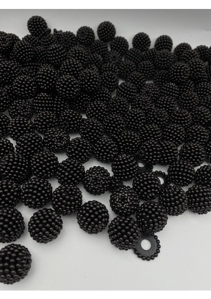 Parçalı BÖĞÜRTLEN,100GR 20MM Siyah Renk Parçalı Böğürtlen Inci Boncuk,çanta Yapım Boncuğu (~37 Adet) fiyatları