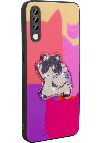 Galaxy A50 Kılıf Parlayan Kabartmalı Ikonik Figürlü Amas Silikon Kılıf