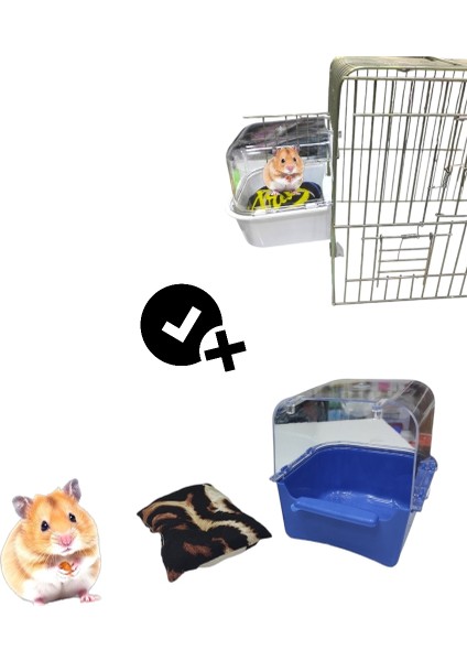 Hamster Kafesi Icin Kapıya Takilan Ayri Bolmeli Yataklı Yuva