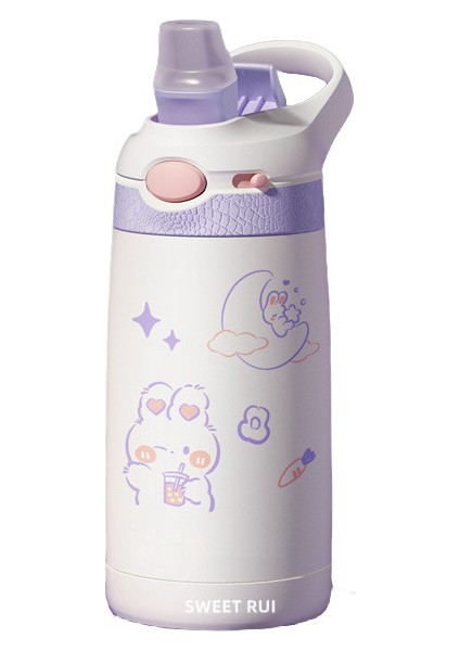 380 ml Bpa Içermeyen Paslanmaz Çelik Içecek Şişesi Çocuk Pipetli Su Şişesi (Yurt Dışından)