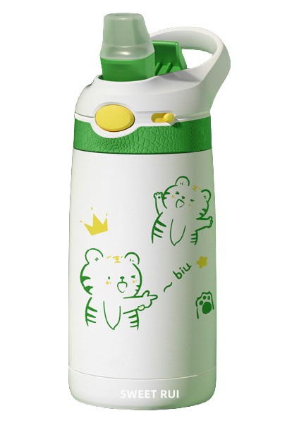 380 ml Bpa Içermeyen Paslanmaz Çelik Içecek Şişesi Çocuk Pipetli Su Şişesi (Yurt Dışından)